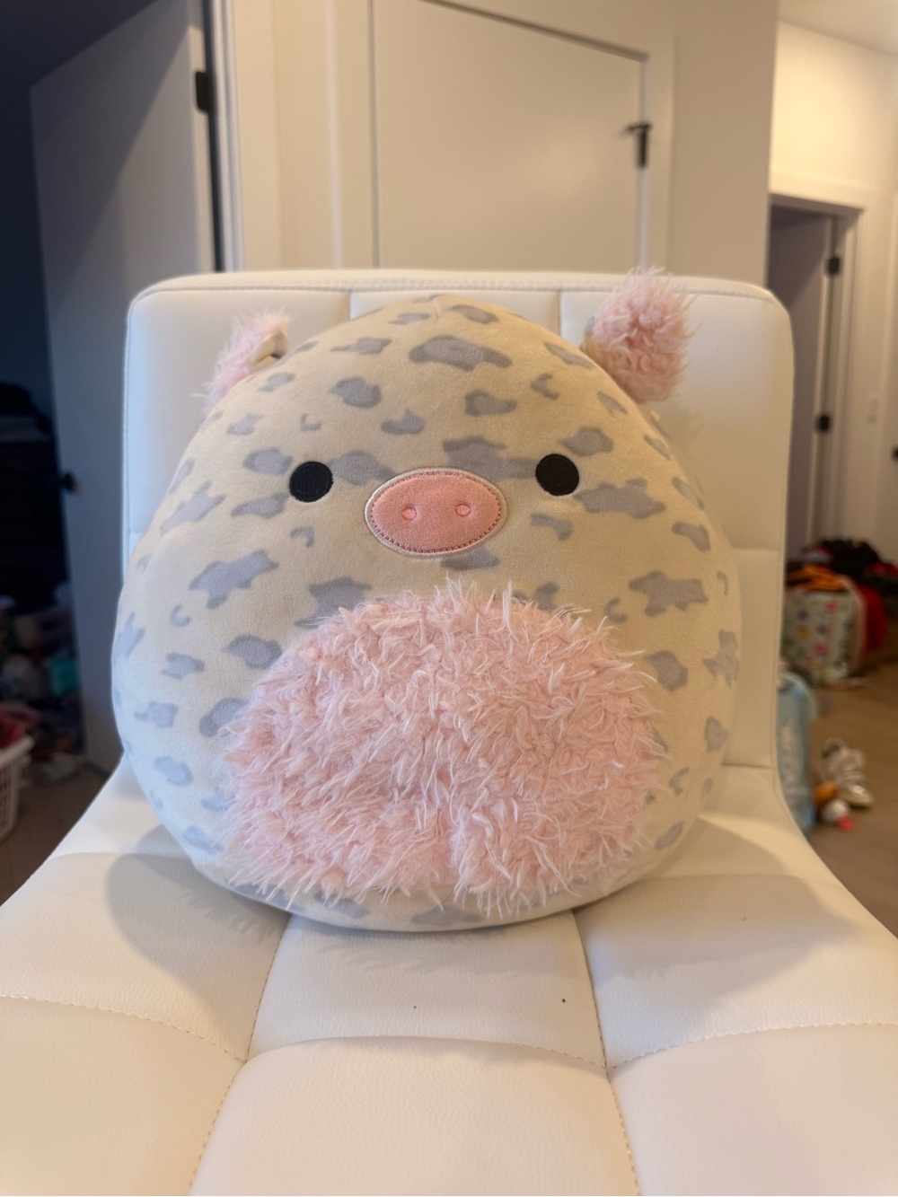 Squishmallows Cream & Pink Leopard Plush Accent Pillow